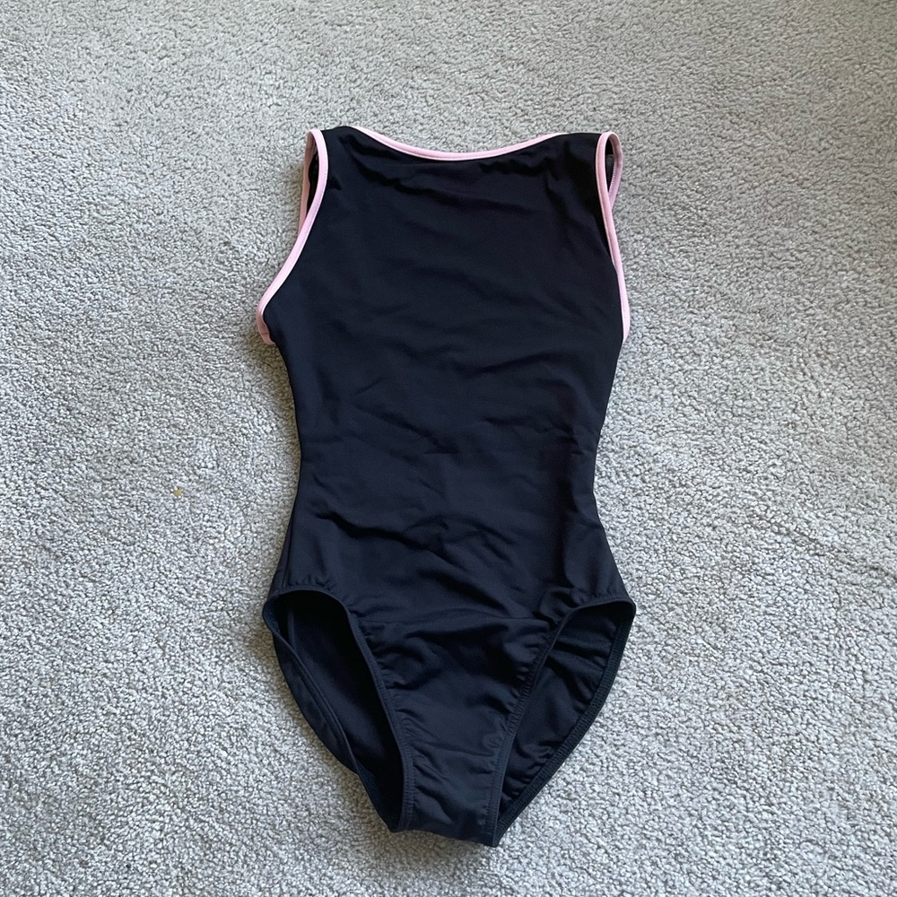 Bloch Boat Neck Pink Trim Leotard